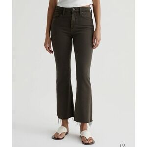 AG Adriano Goldschmied Farrah Boot‎ Crop Jeans High Rise Brown Size 31 Boho-Chic